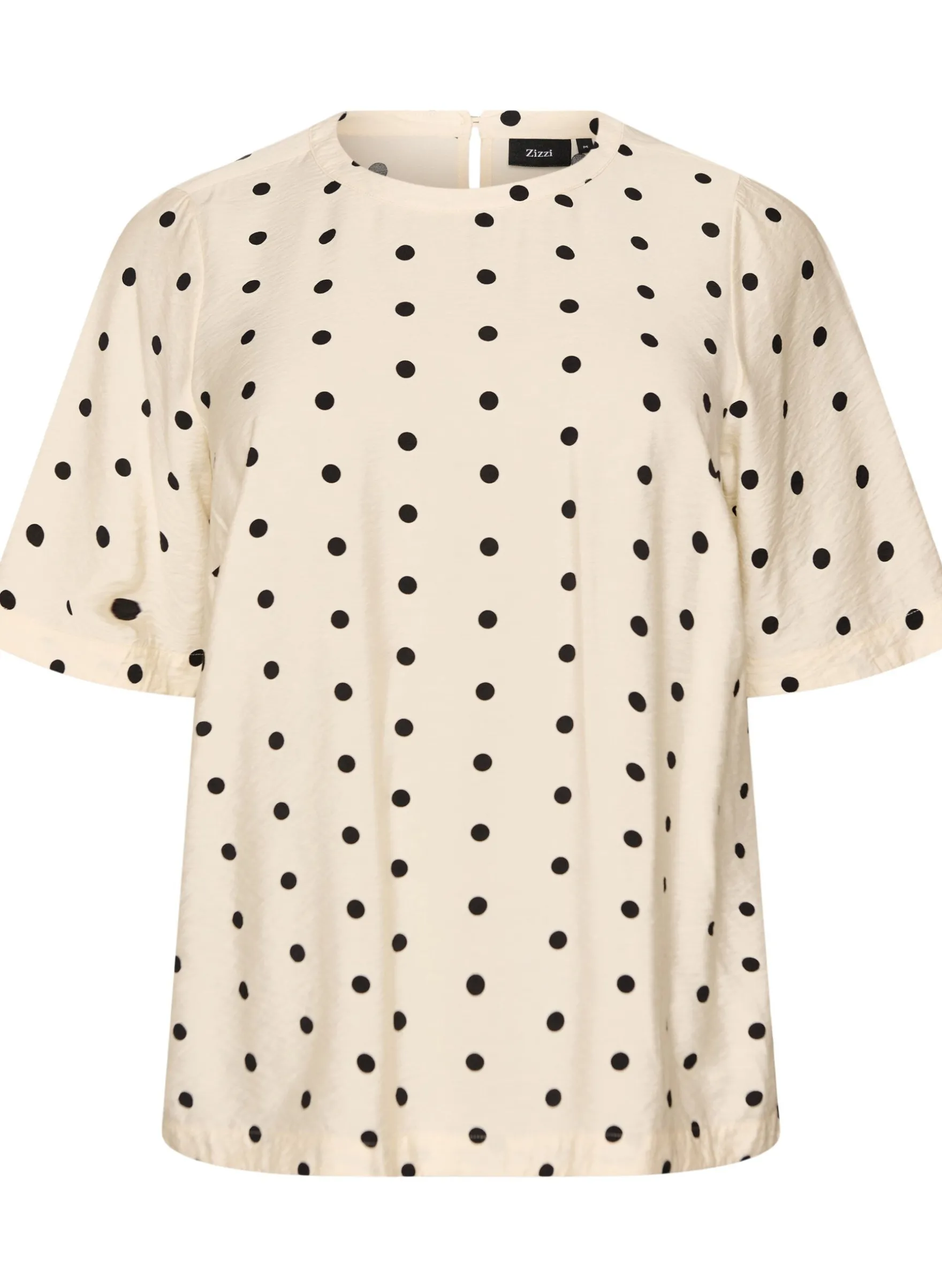 Bluse aus Viskose mit Punkten und 1/2-Ärmeln