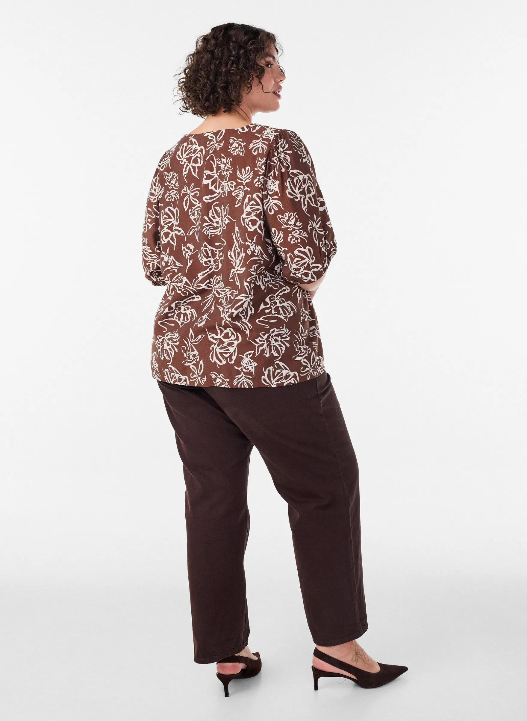 Bluse aus Viskose mit V-Ausschnitt