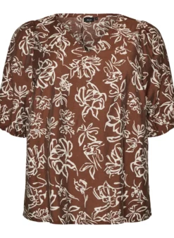 Bluse aus Viskose mit V-Ausschnitt