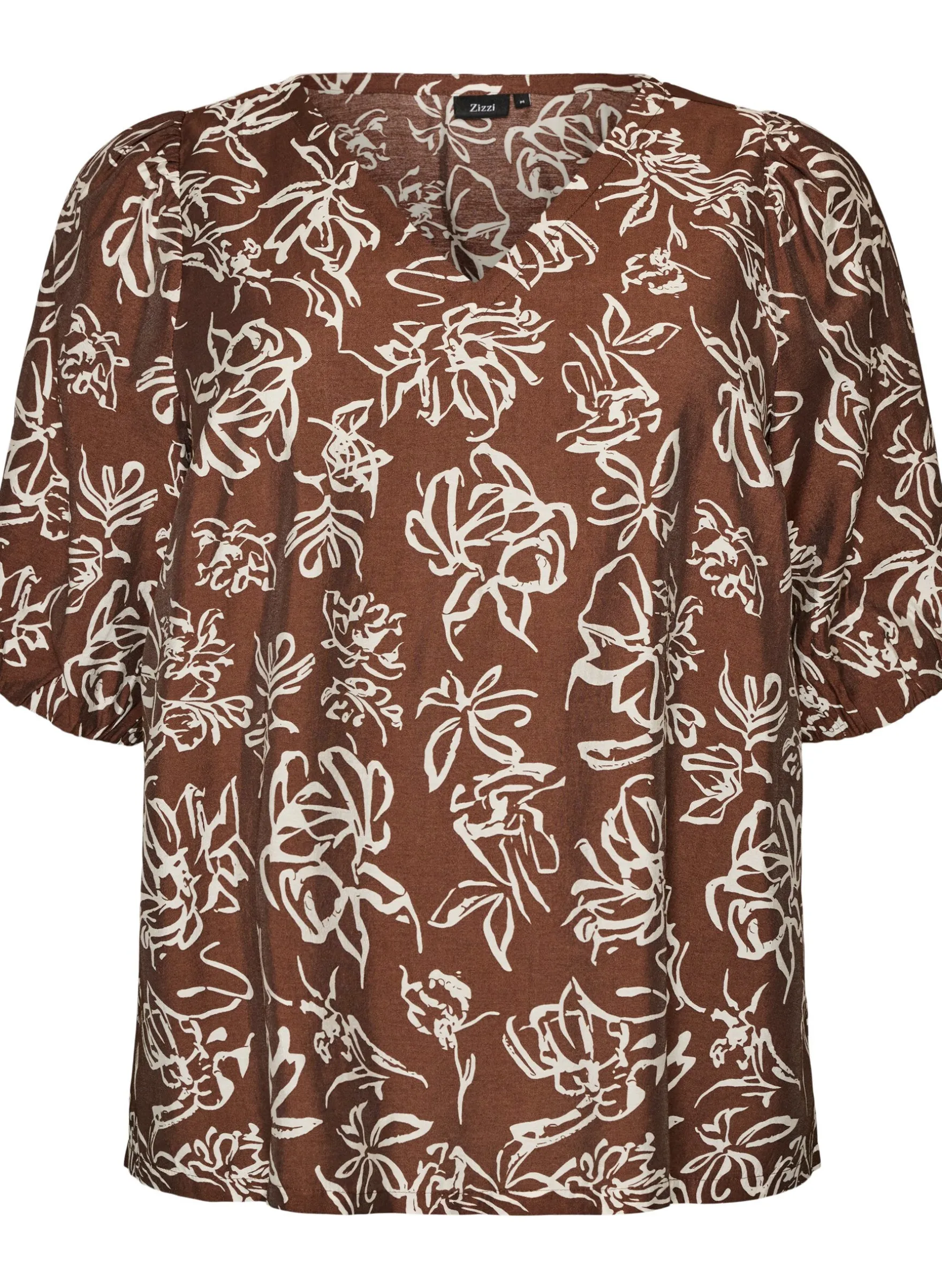 Bluse aus Viskose mit V-Ausschnitt