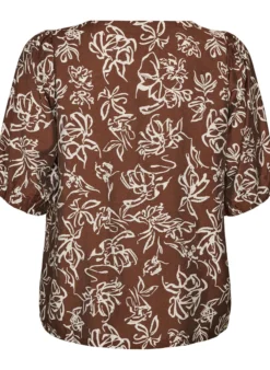 Bluse aus Viskose mit V-Ausschnitt