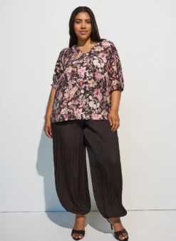Bluse aus Viskose mit V-Ausschnitt