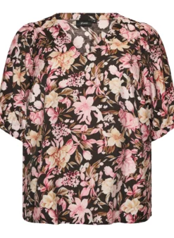Bluse aus Viskose mit V-Ausschnitt