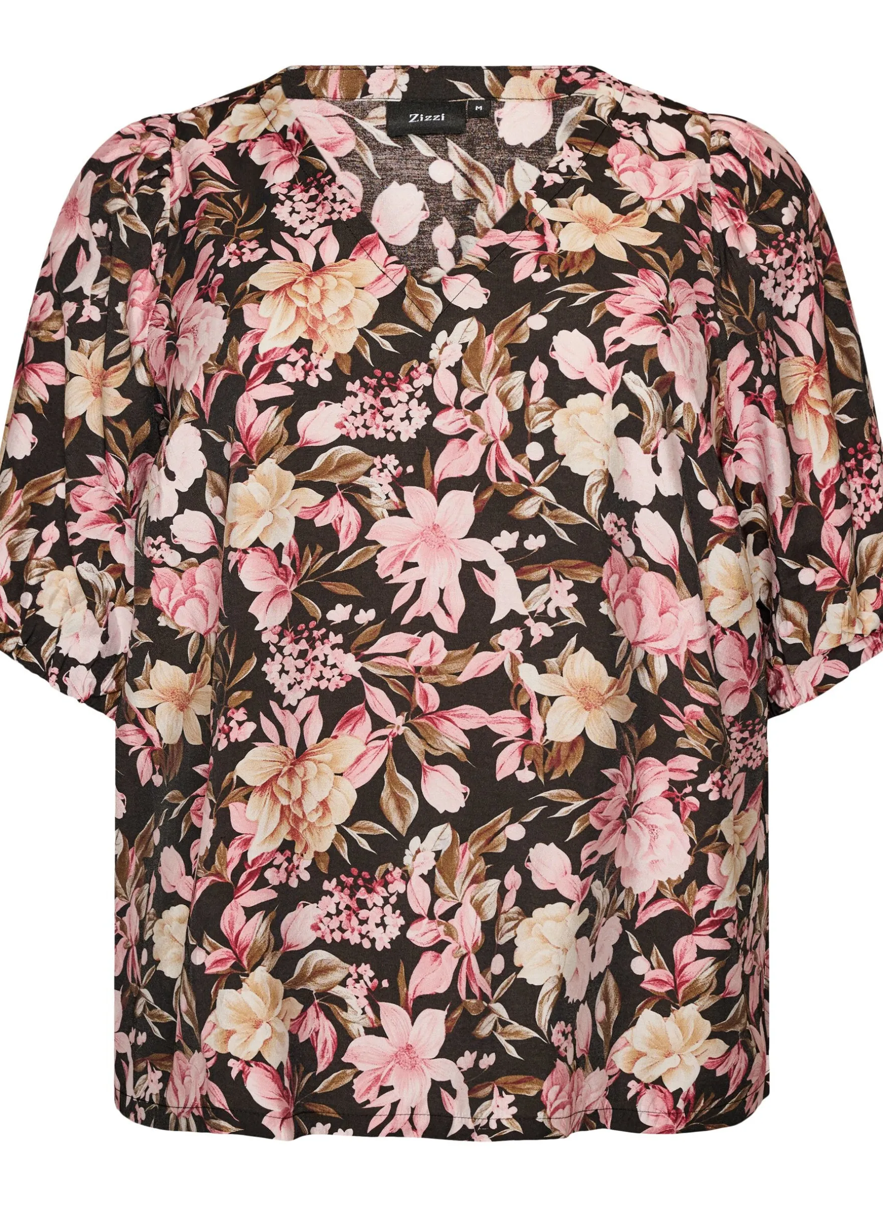 Bluse aus Viskose mit V-Ausschnitt