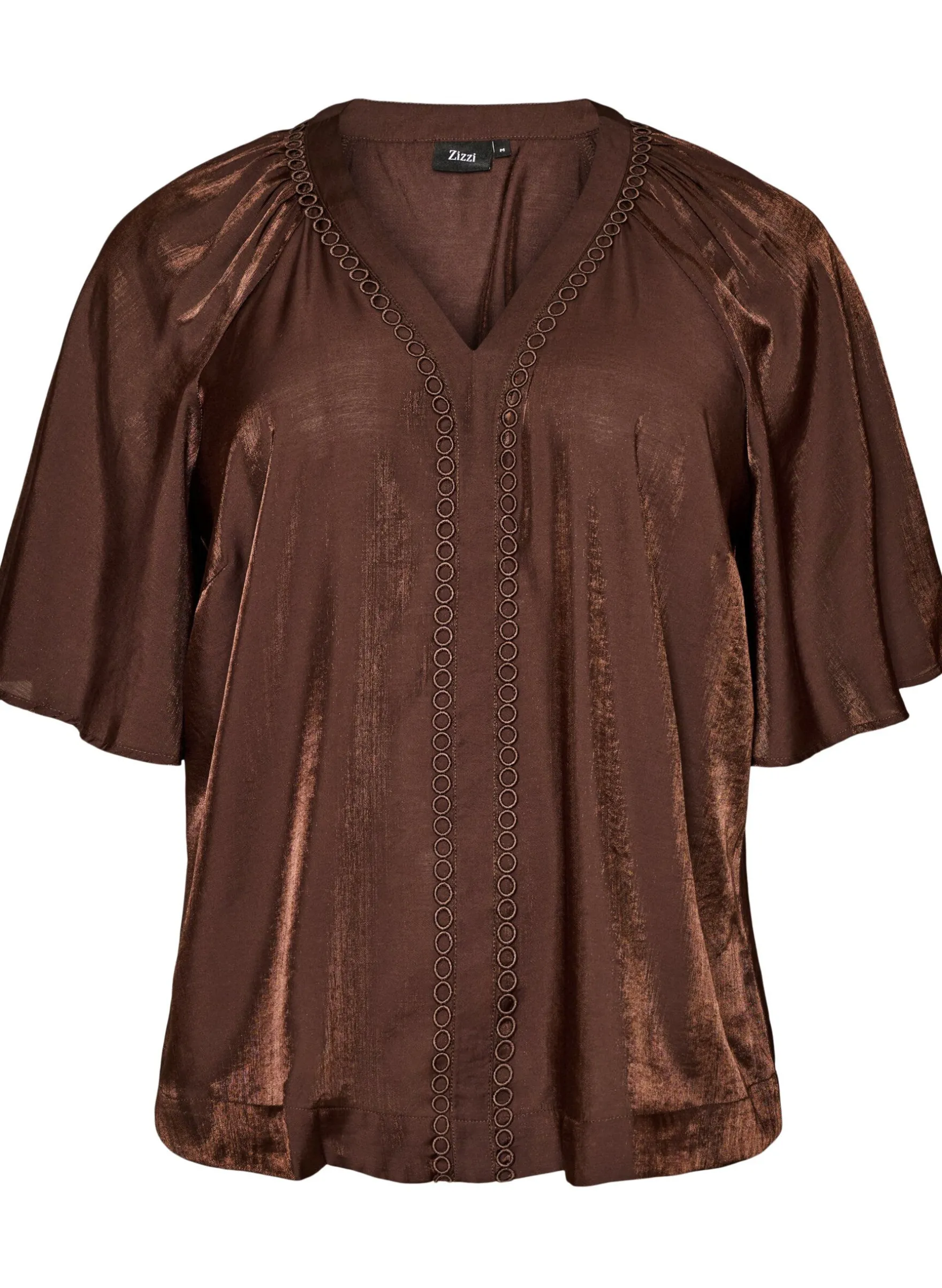 Bluse aus Viskose mit V-Ausschnitt und Zierdetails