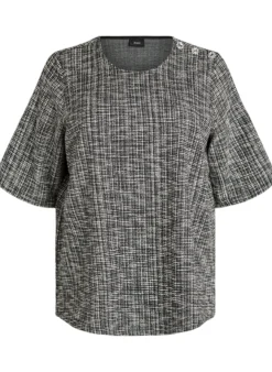 Bluse aus Webstoff mit Knopfdetail