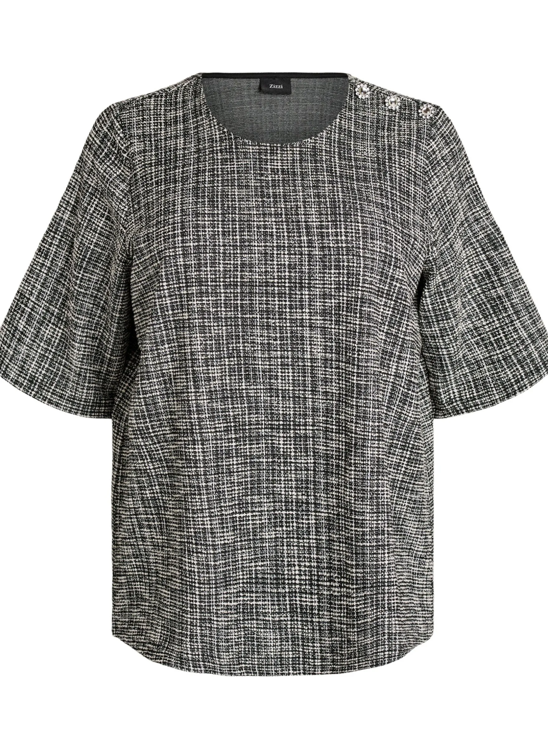 Bluse aus Webstoff mit Knopfdetail