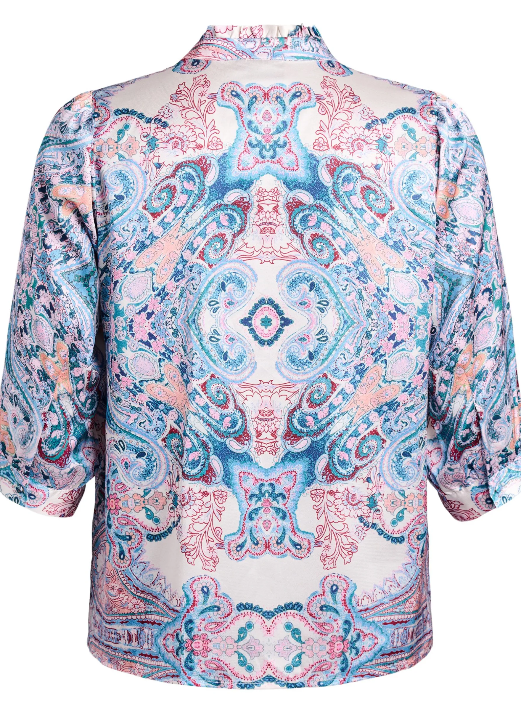 Bluse in Satin-Optik mit Paisleymuster und 3/4-Ärmeln