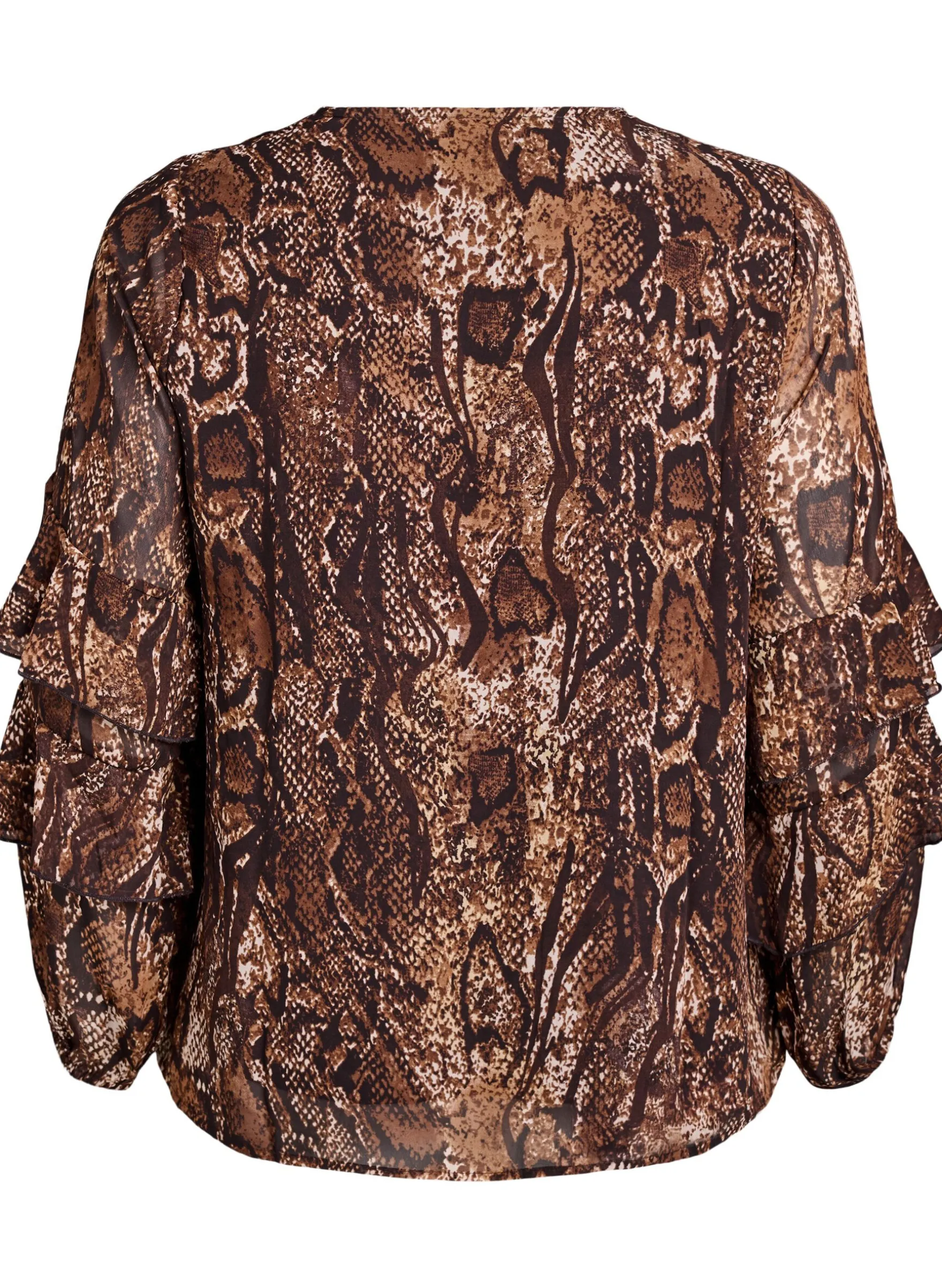 Bluse mit Animal-Print und Rüschen