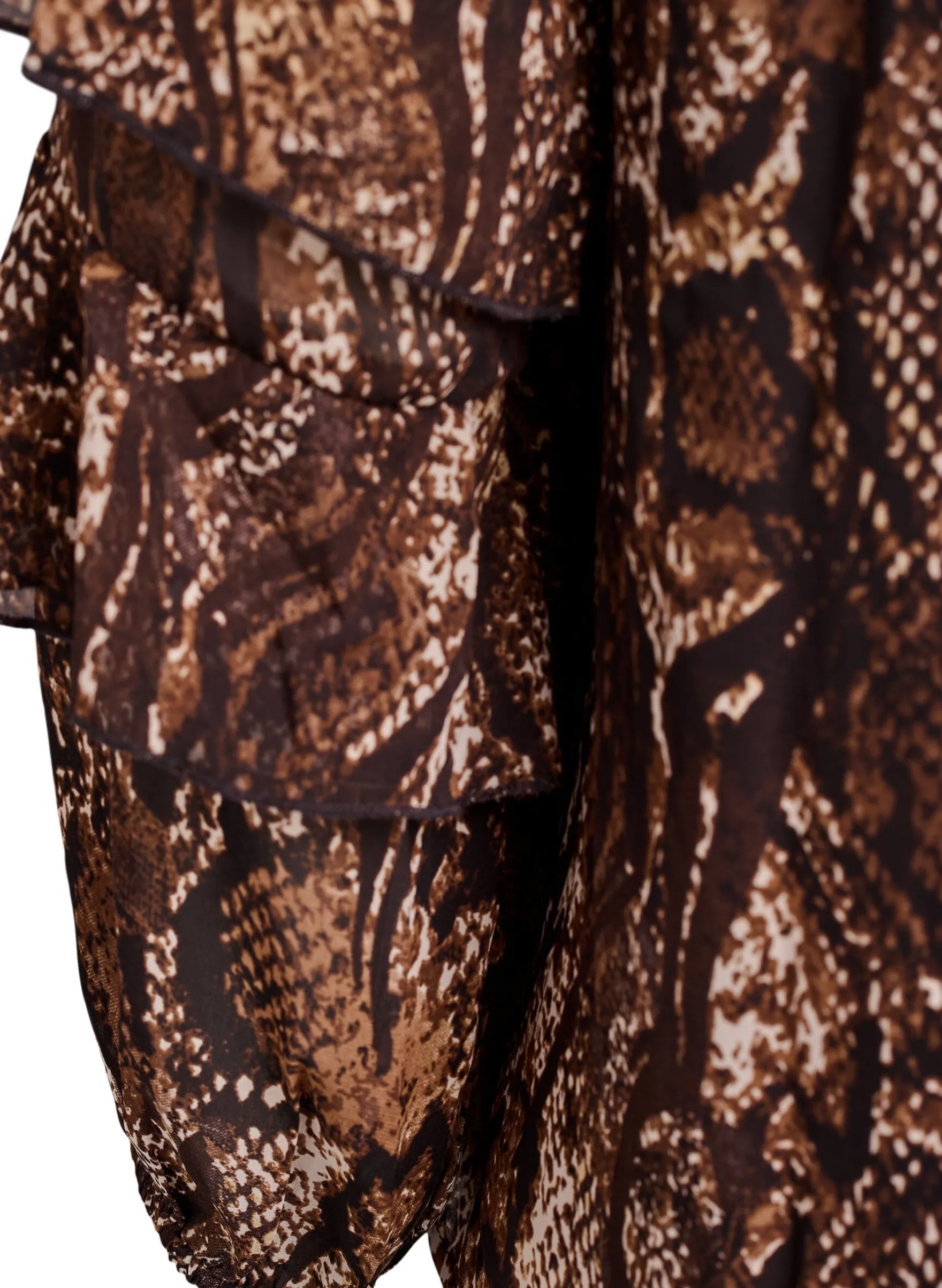 Bluse mit Animal-Print und Rüschen