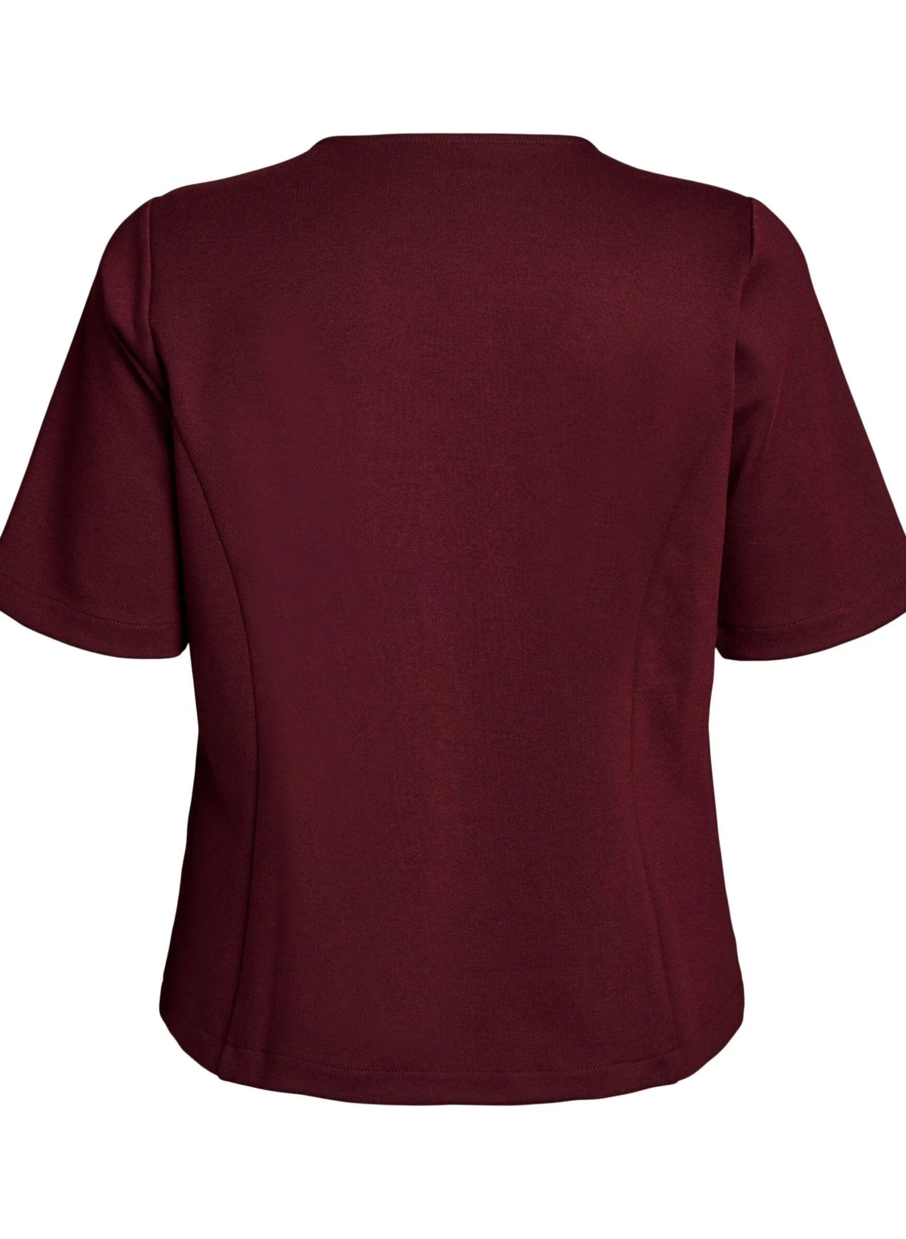 Bluse mit asymmetrischer Wickeloptik und kurzen Ärmeln