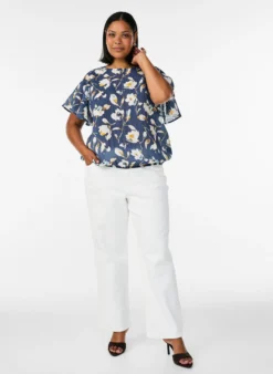 Bluse mit Ballonform und Flügelärmeln