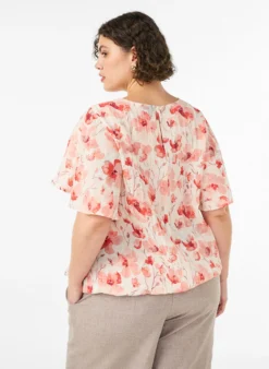 Bluse mit Ballonform und Flügelärmeln