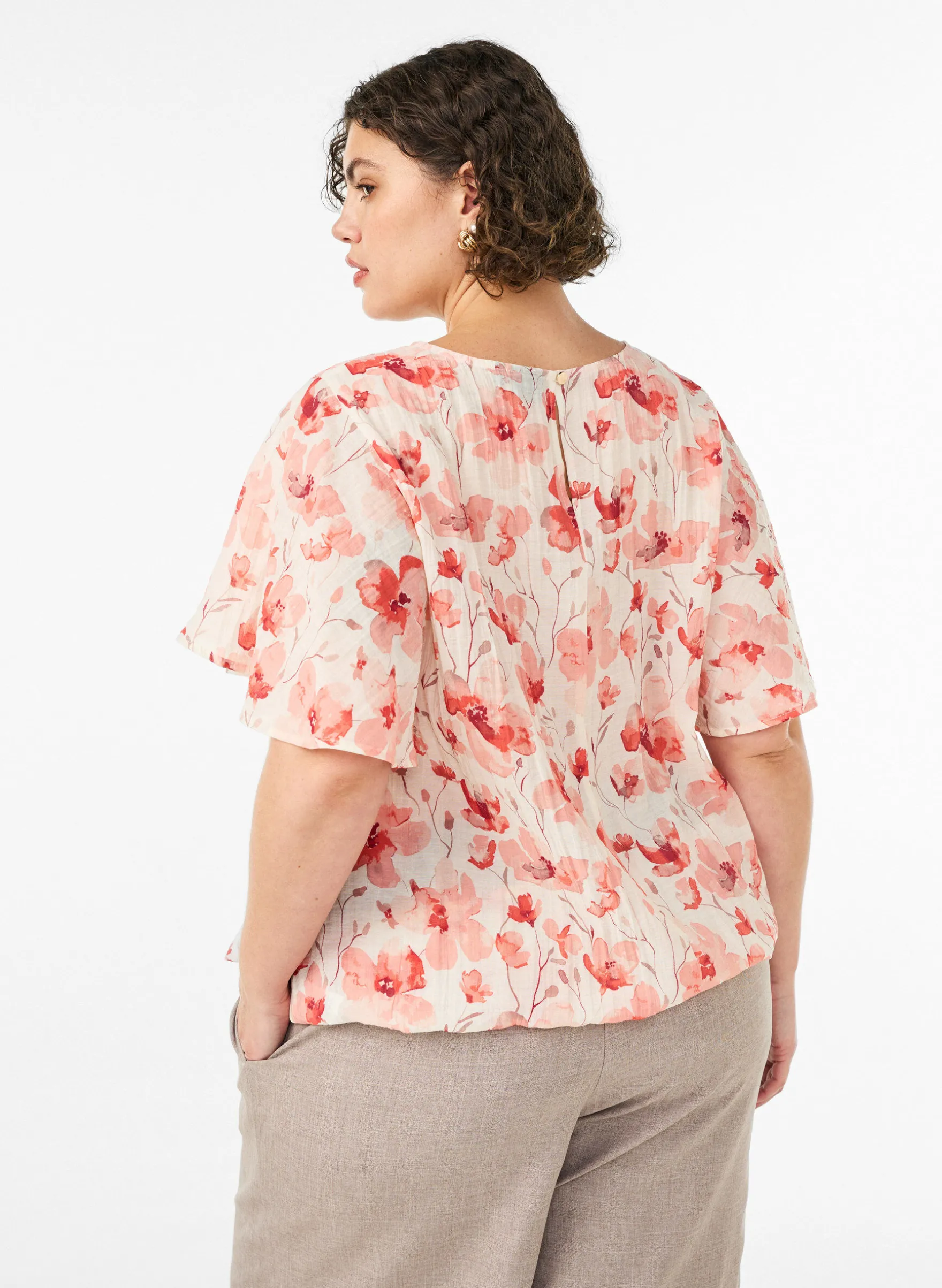 Bluse mit Ballonform und Flügelärmeln
