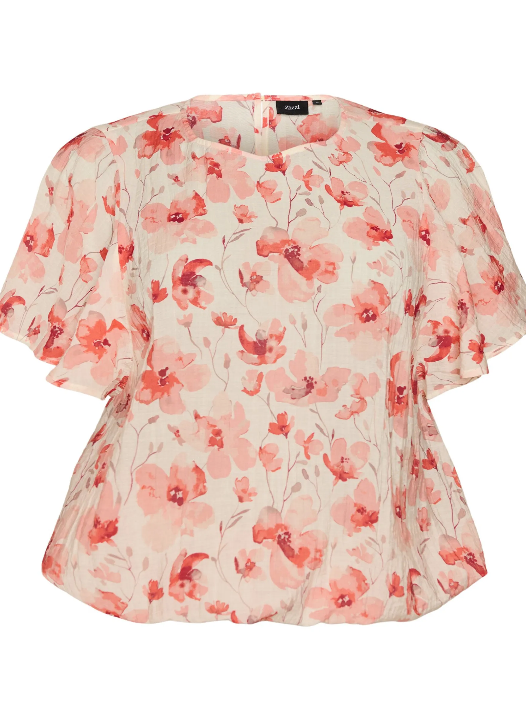 Bluse mit Ballonform und Flügelärmeln