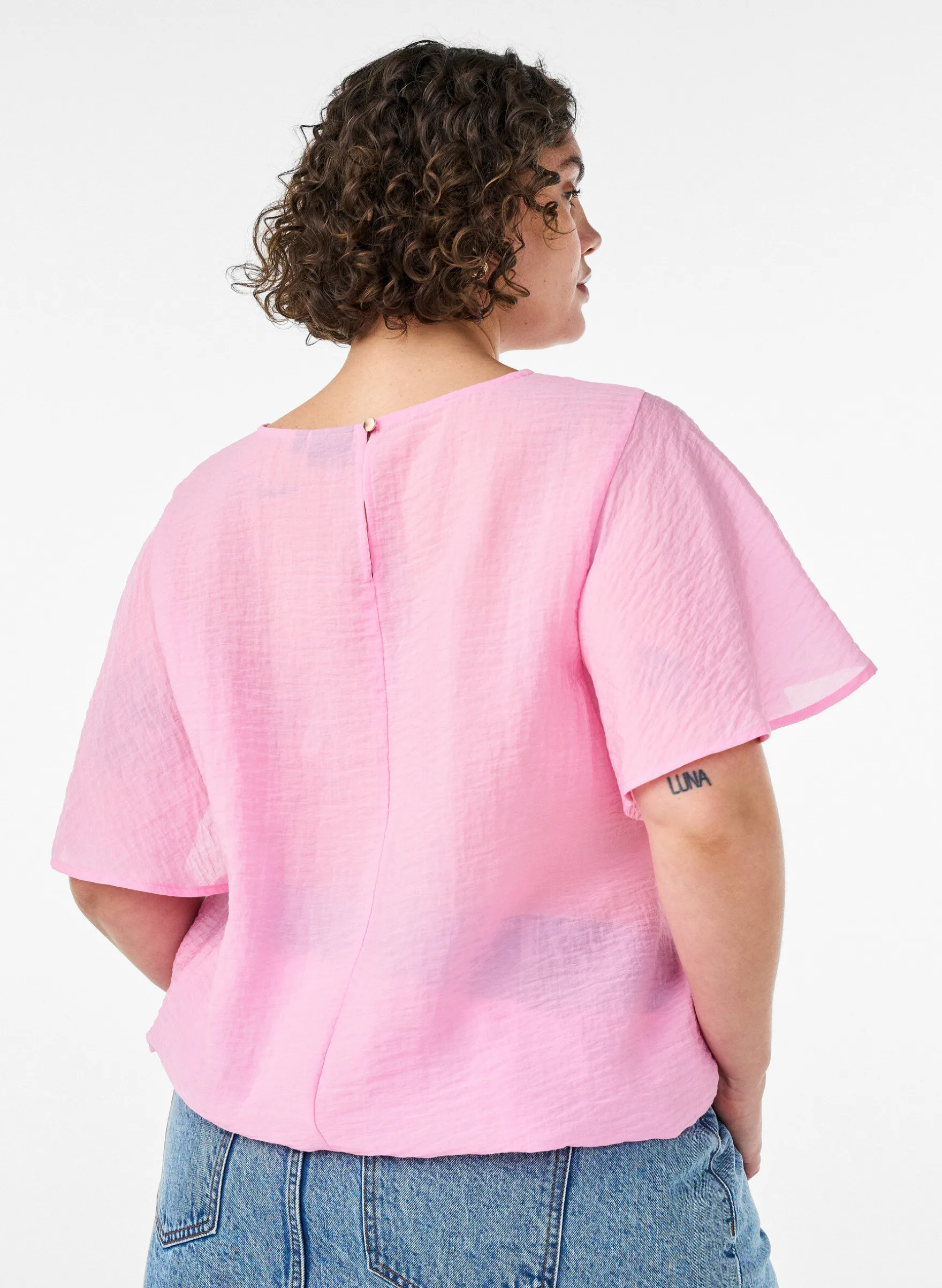 Bluse mit Ballonform und Flügelärmeln