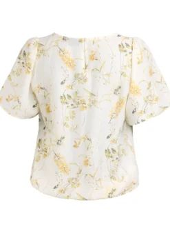 Bluse mit Blumendruck und quadratischem Ausschnitt