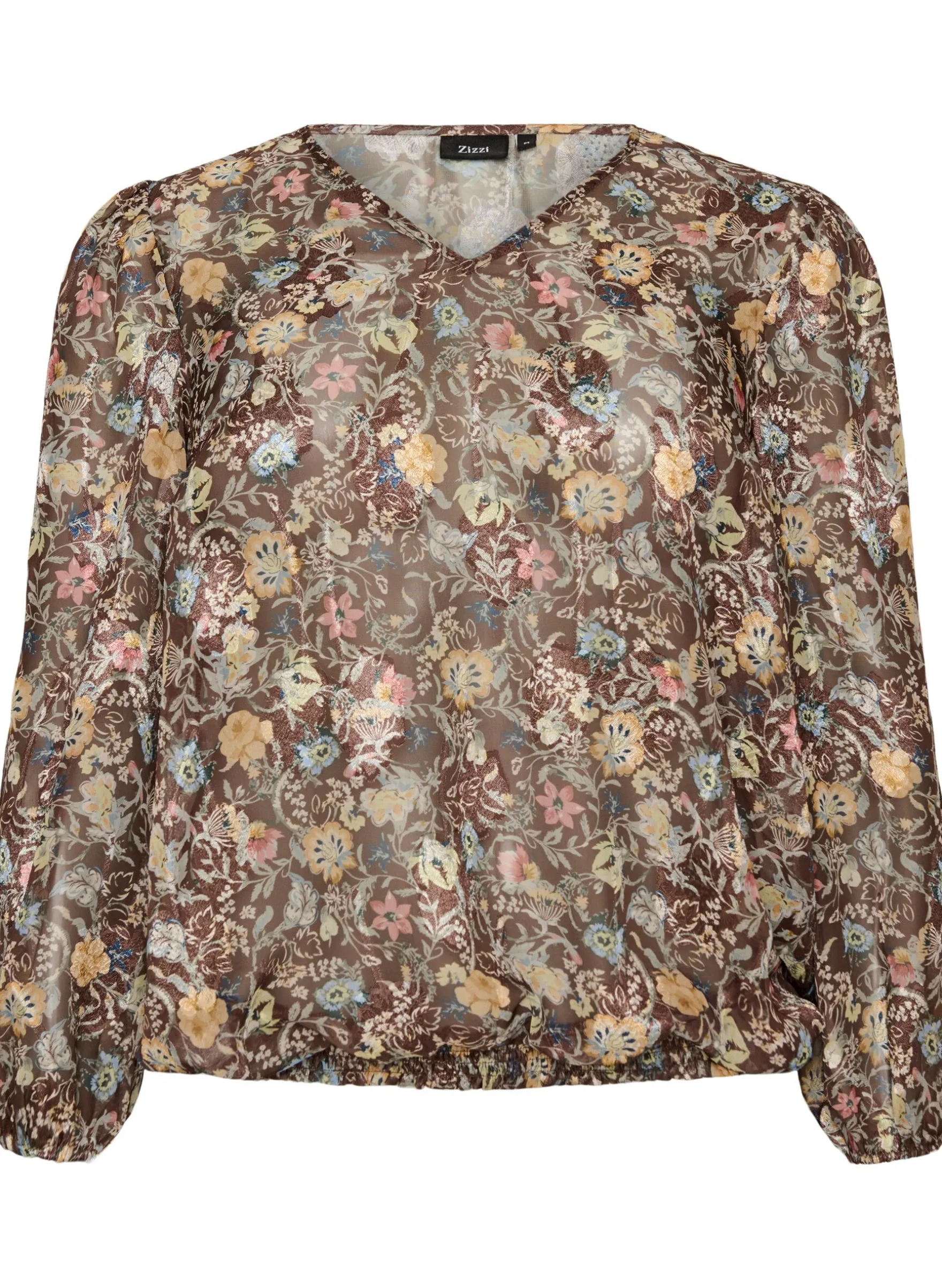 Bluse mit Blumenmuster und Ballonärmeln