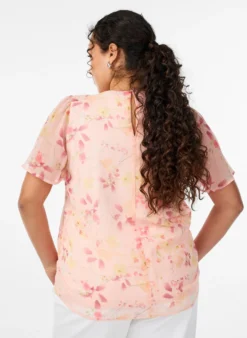 Bluse mit Blumenprint und luftigen Ärmeln