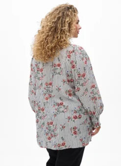 Bluse mit geblümtem Print und Bindedetail