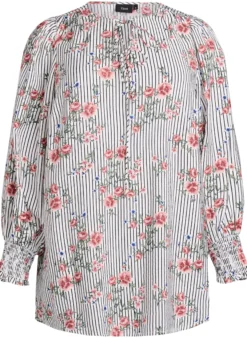 Bluse mit geblümtem Print und Bindedetail