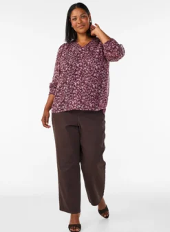 Bluse mit geblümtem Print und Glitzerfaden