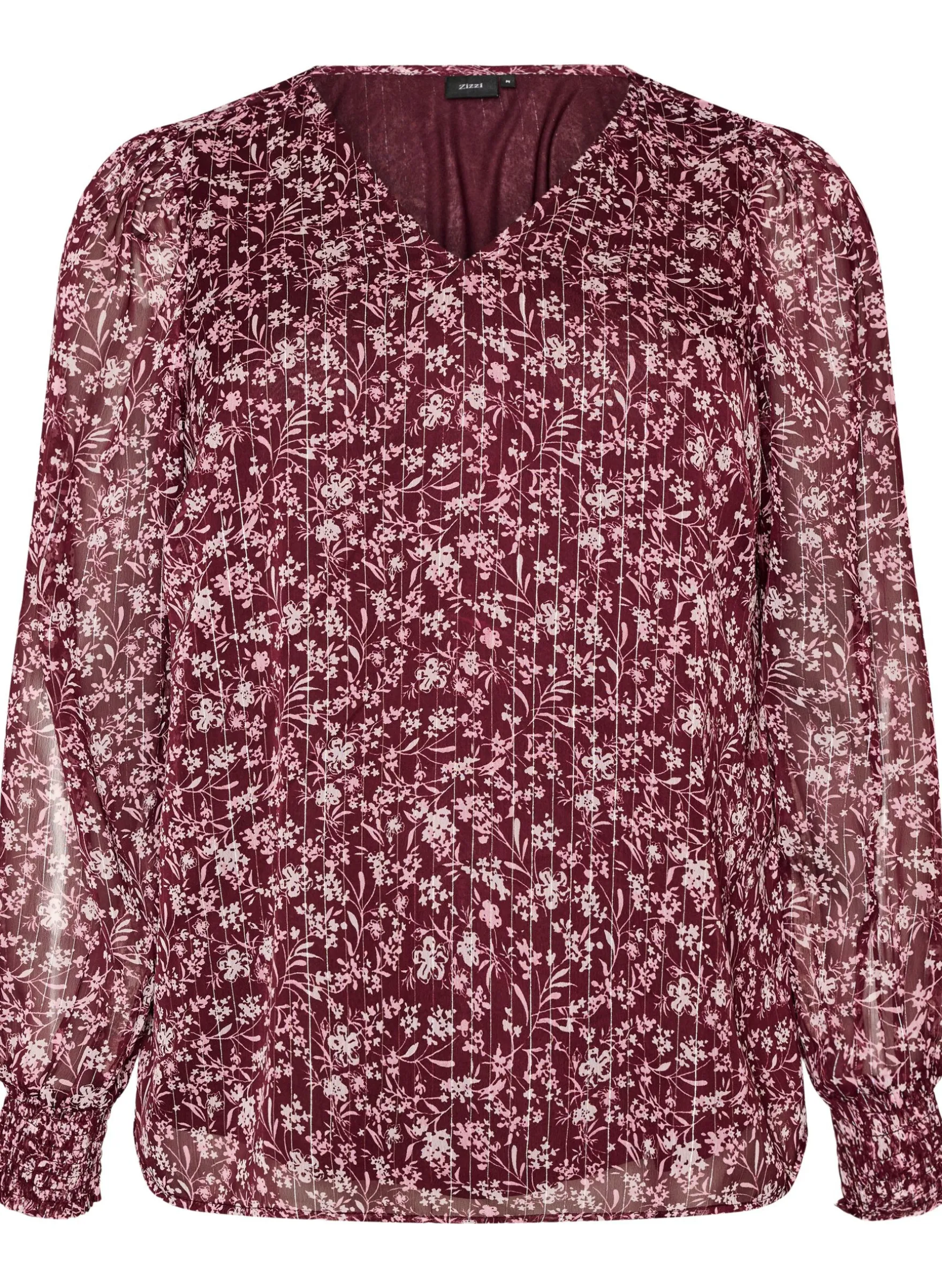 Bluse mit geblümtem Print und Glitzerfaden
