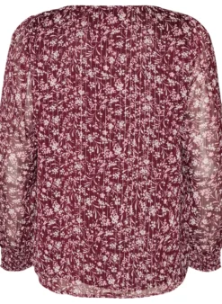 Bluse mit geblümtem Print und Glitzerfaden