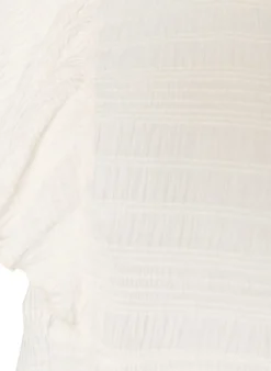 Bluse mit gesmokter Textur und Rüschenärmeln