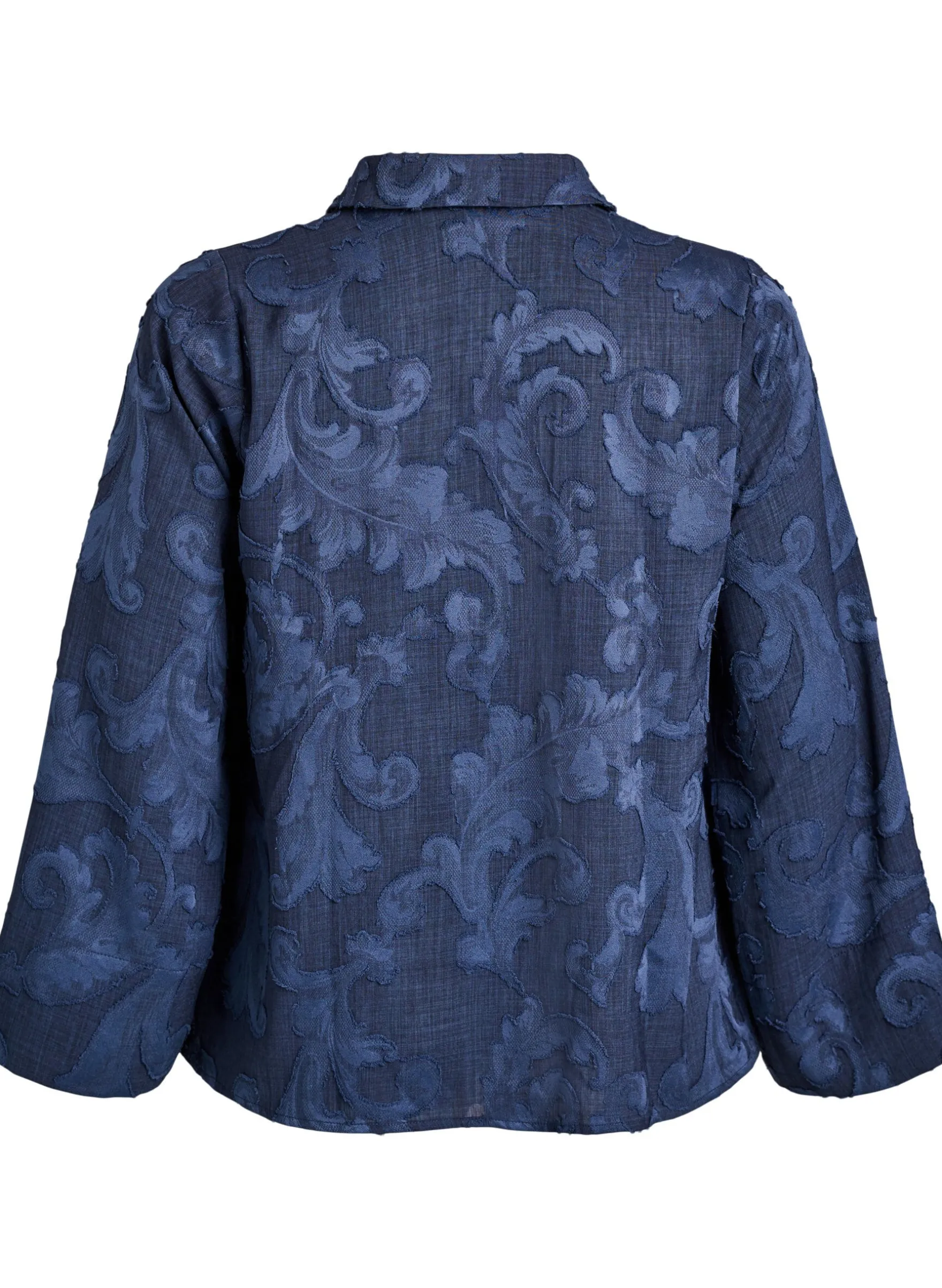 Bluse mit gewebter Struktur und V-Ausschnitt