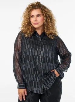 Bluse mit glitzerndem Muster
