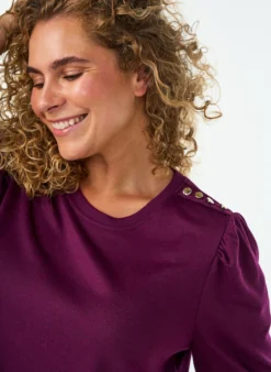 Bluse mit Knopfdetail und kurzen Puffärmeln