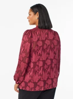 Bluse mit Knöpfen und Blumenmuster