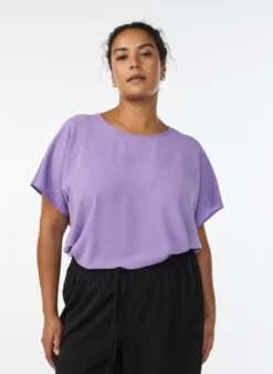 Bluse mit kurzen Ärmeln und Rundhalsausschnitt