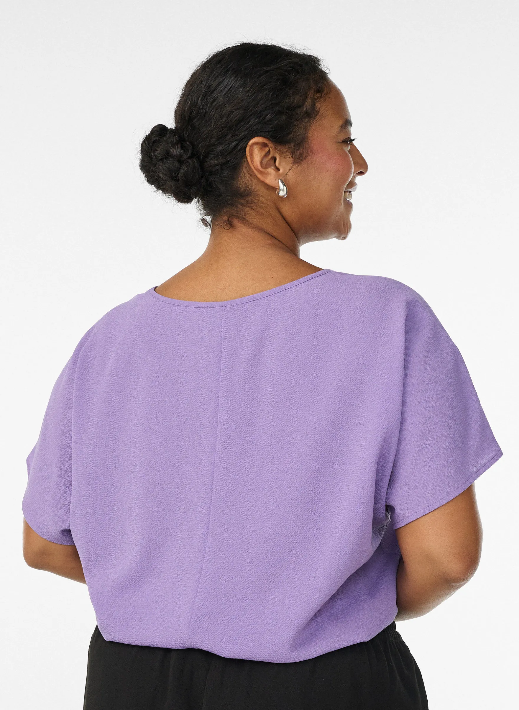 Bluse mit kurzen Ärmeln und Rundhalsausschnitt