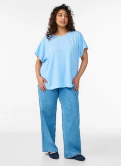 Bluse mit kurzen Ärmeln und Rundhalsausschnitt