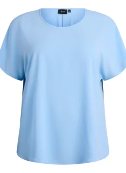 Bluse mit kurzen Ärmeln und Rundhalsausschnitt