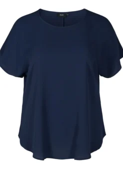 Bluse mit kurzen Ärmeln und Rundhalsausschnitt