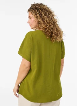Bluse mit kurzen Ärmeln und Rundhalsausschnitt