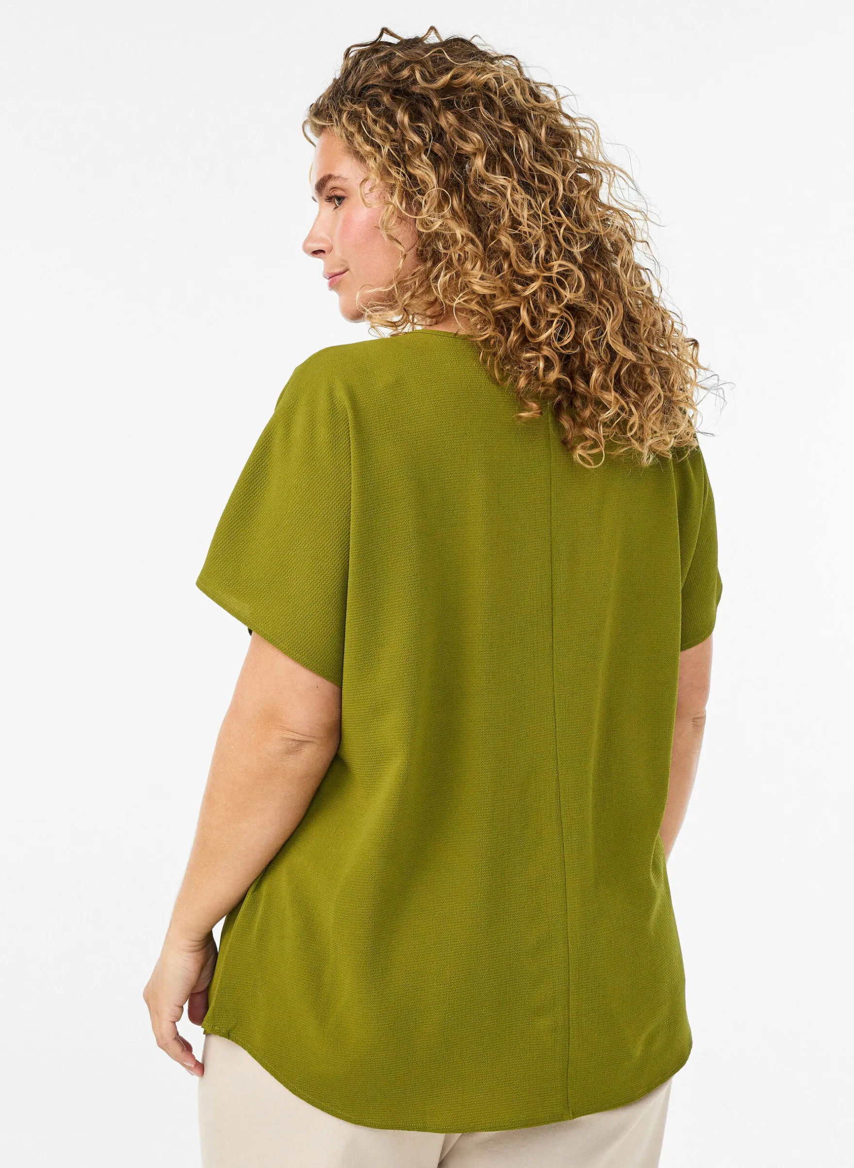 Bluse mit kurzen Ärmeln und Rundhalsausschnitt