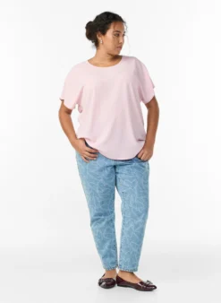 Bluse mit kurzen Ärmeln und Rundhalsausschnitt