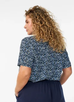 Bluse mit kurzen Ärmeln und V-Ausschnitt
