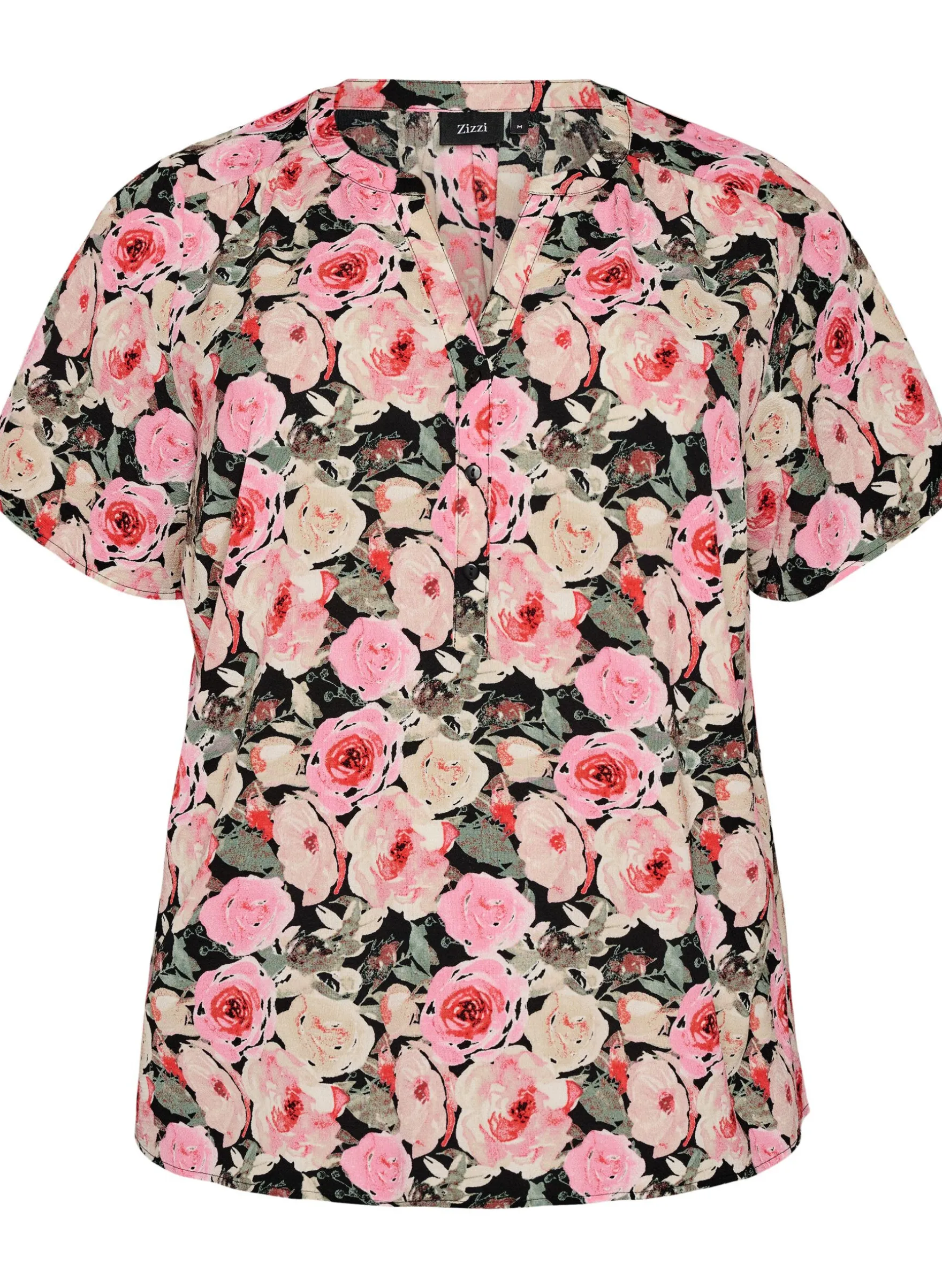 Bluse mit kurzen Ärmeln und V-Ausschnitt