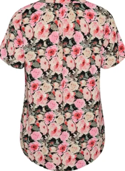 Bluse mit kurzen Ärmeln und V-Ausschnitt