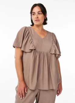 Bluse mit kurzen Rüschenärmeln