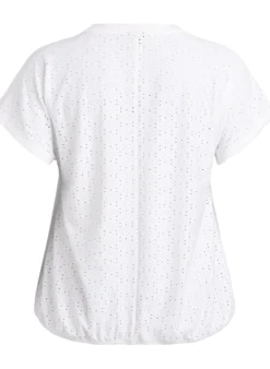 Bluse mit Lochstickerei und Ballonärmeln