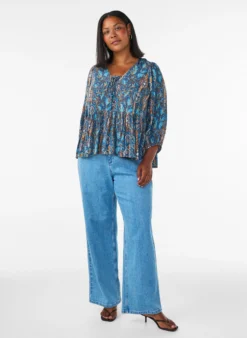 Bluse mit Paisleymuster und Spitzendetails