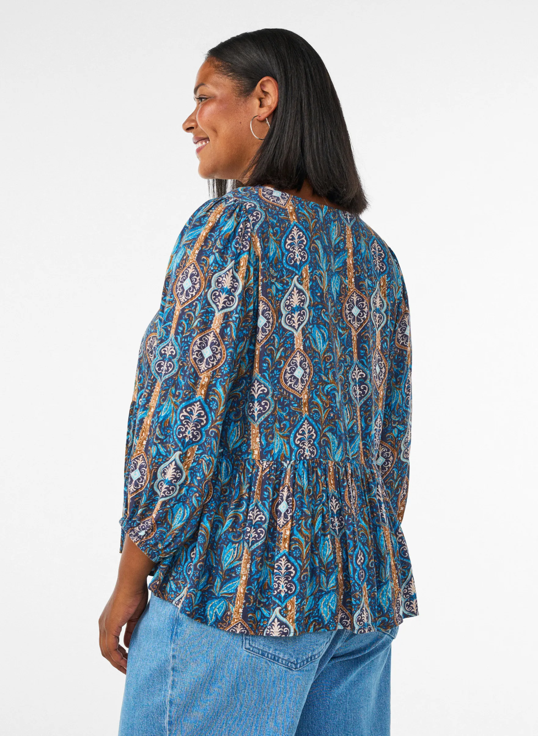 Bluse mit Paisleymuster und Spitzendetails