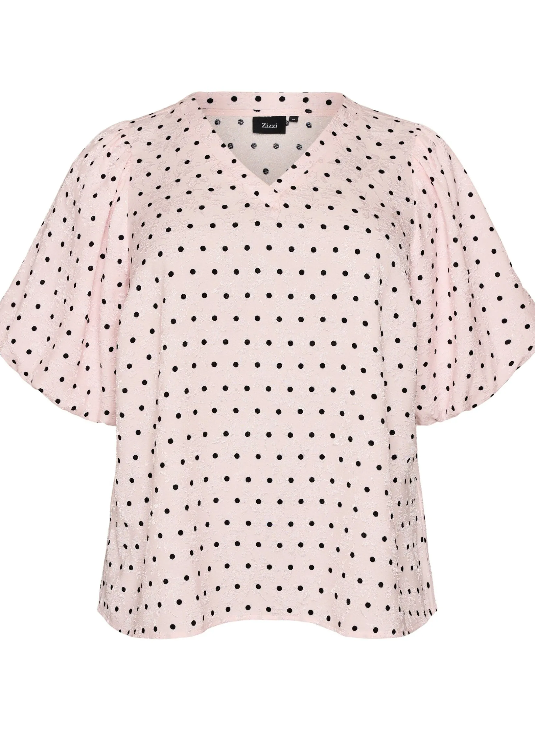 Bluse mit Polka-Dot-Muster und Ballonärmeln