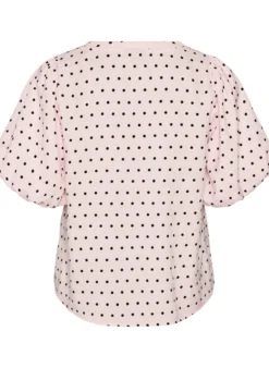 Bluse mit Polka-Dot-Muster und Ballonärmeln